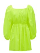 Matchesfashion.com Valentino - Puff-sleeve Poplin Mini Dress - Womens - Yellow