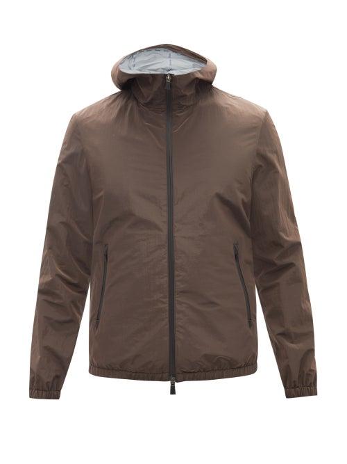 Herno - Laminar Hooded Nylon Jacket - Mens - Brown