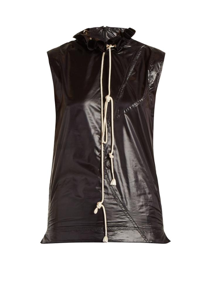 Calvin Klein 205w39nyc Ruffle-trimmed Drawstring-neck Top