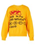 Matchesfashion.com Off-white - Logo Intarsia Sweater - Mens - Yellow