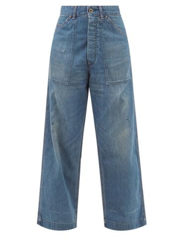 Chimala - Painter Splattered Wide-leg Jeans - Womens - Light Blue