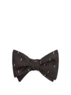 Matchesfashion.com Neil Barrett - Lightning Bolt Jacquard Silk Bow Tie - Mens - Black White