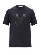 Matchesfashion.com Moncler - Logo-print Cotton-jersey T-shirt - Mens - Dark Navy