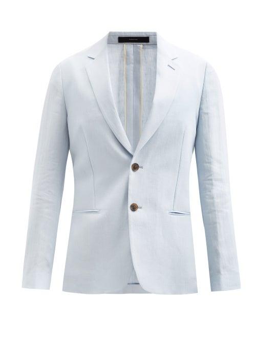Matchesfashion.com Paul Smith - Single-breasted Linen Blazer - Mens - Light Blue