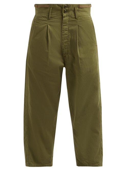 Matchesfashion.com Chimala - High Rise Cropped Cotton Chinos - Womens - Khaki