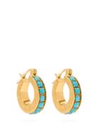 Matchesfashion.com Patcharavipa - Turquoise & 18kt Gold Earrings - Womens - Blue