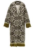 Matchesfashion.com Rave Review - Lue Tasselled Vintage Jacquard Coat - Womens - Green Multi