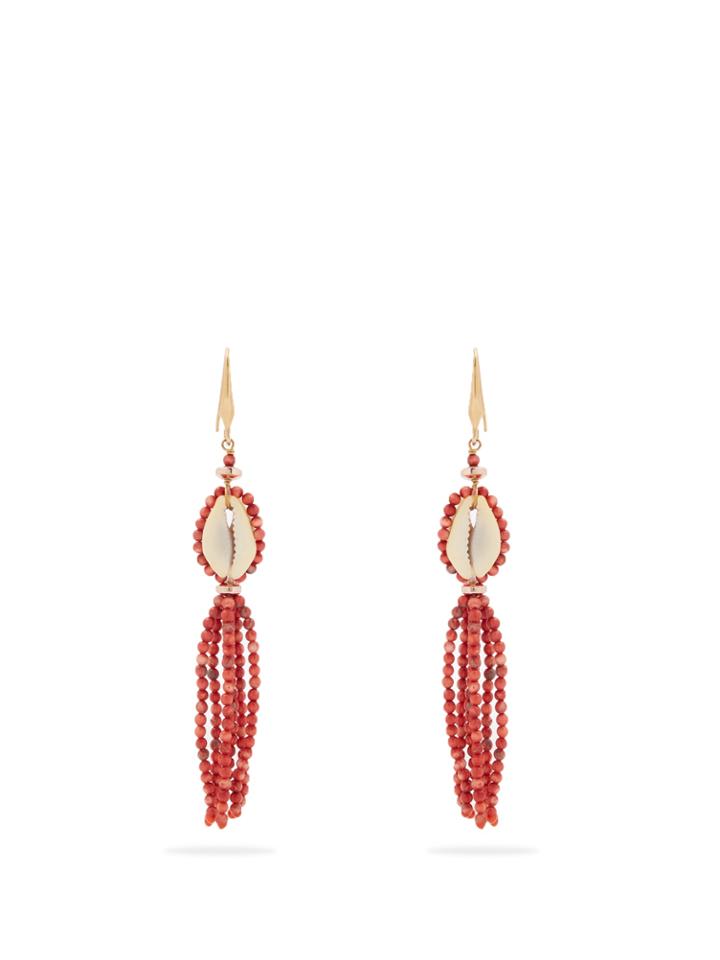 Isabel Marant Bead-embellished Shell Earrings