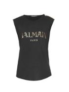 Balmain Logo-print Cotton-jersey Tank Top