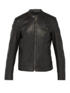 Matchesfashion.com Belstaff - Racer Leather Jacket - Mens - Grey