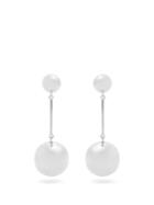 Jw Anderson Double-sphere Palladium-plated Drop Earrings