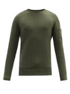 Matchesfashion.com C.p. Company - Goggle-lens Cotton-jersey Sweatshirt - Mens - Green