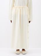 Toteme - Side-buttoned Canvas Maxi Skirt - Womens - Vanilla