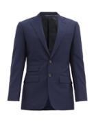 Matchesfashion.com Thom Sweeney - Single-breasted Wool-blend Seersucker Jacket - Mens - Navy