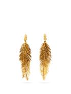 Matchesfashion.com Saint Laurent - Palm Leaf-drop Clip Earrings - Womens - Gold
