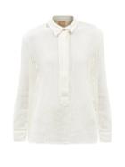 Albus Lumen - Ferias Crochet-mesh Cotton Shirt - Womens - Cream