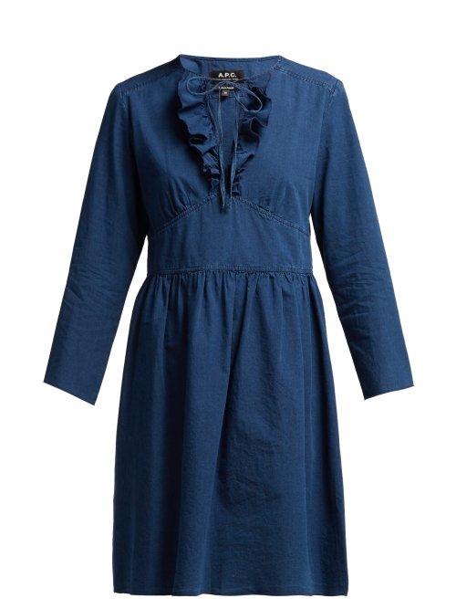 Matchesfashion.com A.p.c. - Poppy Cotton Chambray Dress - Womens - Indigo