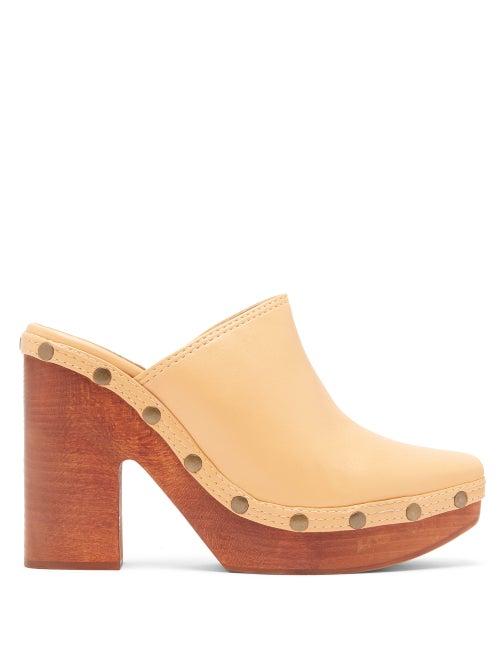 Matchesfashion.com Jacquemus - Sabots Leather Clog Mules - Womens - Cream