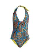 Matchesfashion.com Etro - Abstract Paisley Print Swimsuit - Womens - Blue Multi