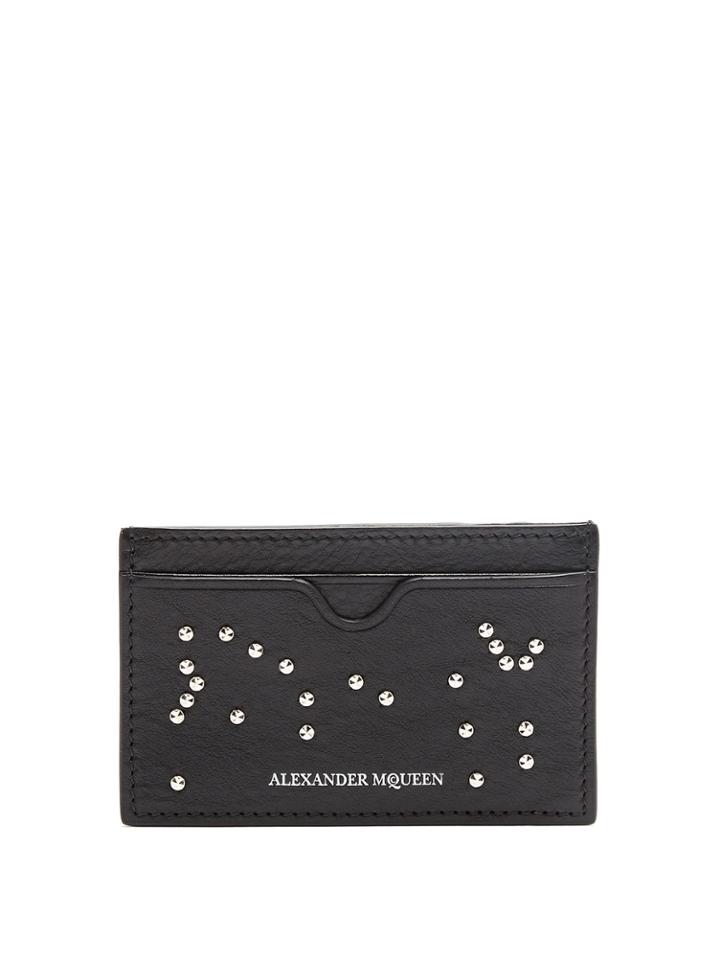 Alexander Mcqueen Studded Skull Leather Cardholder