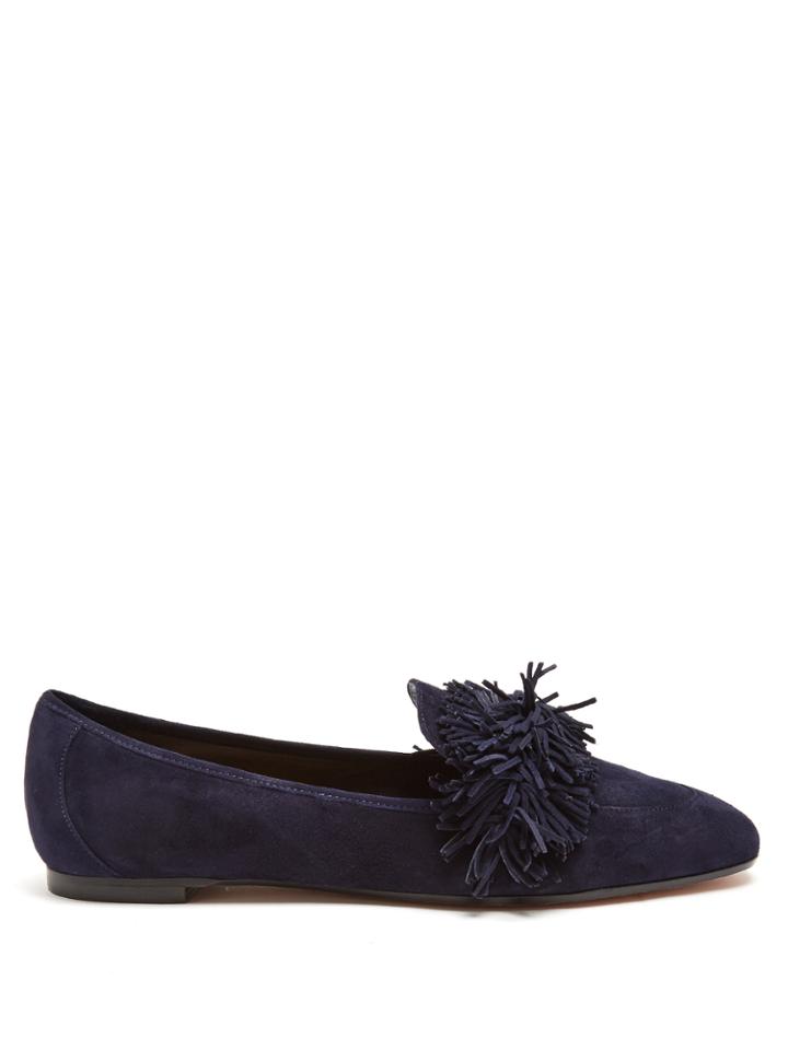 Aquazzura Wild Thing Fringed Suede Loafers
