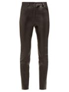 Matchesfashion.com The Row - Kate Stretch Leather High Waist Skinny Trousers - Womens - Black