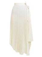 Matchesfashion.com A.w.a.k.e. Mode - Stephanie Pleated Wrap Skirt - Womens - Ivory