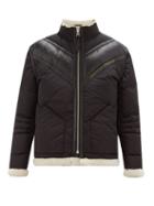 Matchesfashion.com Schott - Shearling Lined Technical Down Filled Jacket - Mens - Black