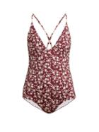Matchesfashion.com Dodo Bar Or - Tata Floral Print Swimsuit - Womens - Red Print