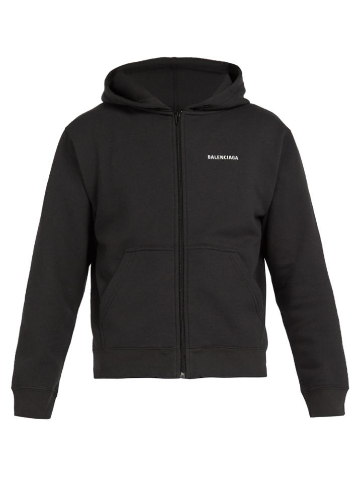 Balenciaga Logo-printed Cotton-blend Hooded Sweatshirt