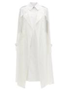 Matchesfashion.com Junya Watanabe - Sequinned Double-breasted Cape Trench Coat - Womens - White