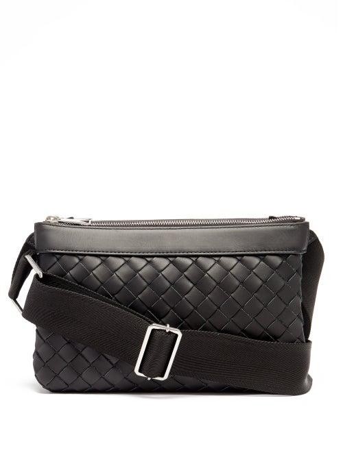 Bottega Veneta - Hydrology Intrecciato-leather Cross-body Bag - Mens - Black