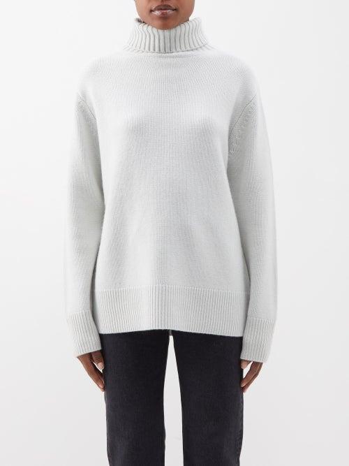 Joseph - Cashmere Roll-neck Sweater - Womens - Light Blue