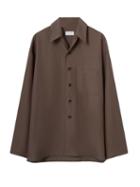Lemaire - Point-collar Poplin Shirt - Mens - Brown