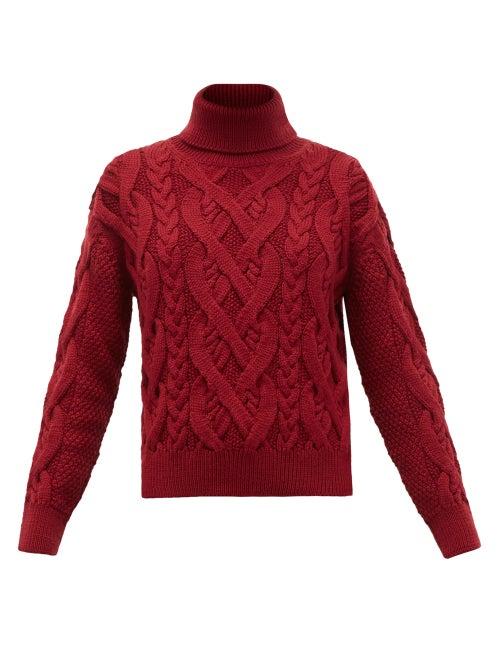 Matchesfashion.com Nili Lotan - Wooster Roll-neck Merino Wool Sweater - Womens - Burgundy