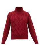 Matchesfashion.com Nili Lotan - Wooster Roll-neck Merino Wool Sweater - Womens - Burgundy