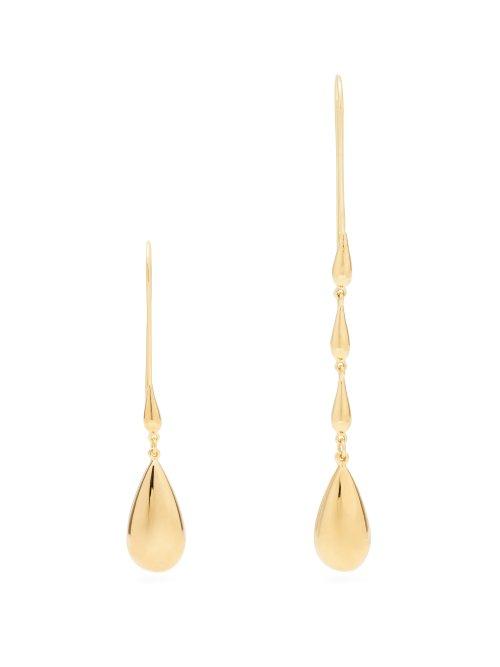 Matchesfashion.com Ryan Storer - Hidden Tears Mismatched Gold Plated Earrings - Womens - Gold