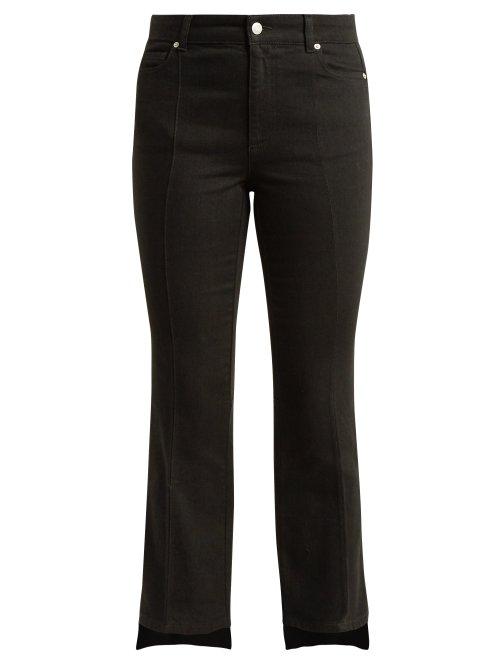Matchesfashion.com Alexander Mcqueen - Cropped Kick Flare Step Hem Jeans - Womens - Black