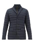 Matchesfashion.com Herno - Single-breasted Down-quilted Jacket - Mens - Navy