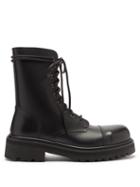 Matchesfashion.com Vetements - Leather Combat Boots - Mens - Black