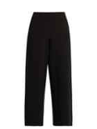 Saloni Caroline Wide-leg Stretch-crepe Cropped Trousers
