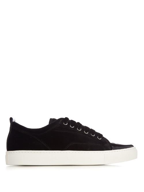 Lanvin Capped-toe Low-top Velvet Trainers