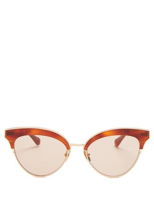 Matchesfashion.com Kaleos - Kyle Cat Eye Acetate Sunglasses - Womens - Tortoiseshell