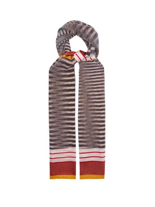 Matchesfashion.com Missoni - Space-dyed Stripe Scarf - Womens - Blue Print