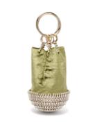 Matchesfashion.com Rosantica By Michela Panero - Ghizlan Crystal And Velvet Pouch - Womens - Green Multi