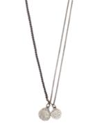 M Cohen Hematite Bead And Coin Pendant Silver Necklace