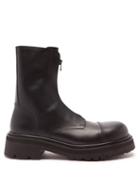 Vetements - Zip-up Leather Boots - Mens - Black