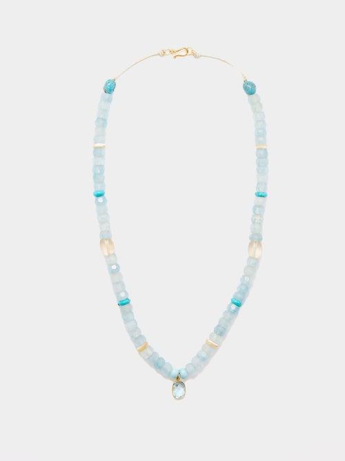 Musa By Bobbie - Topaz, Aquamarine, Larimar & 18kt Gold Necklace - Womens - Blue Multi