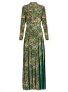Gucci Pleated Floral-print Silk Crepe De Chine Dress