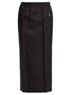 Matchesfashion.com Prada - Pleated Gabardine Pencil Skirt - Womens - Black